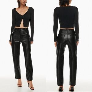Aritzia Wilfred Free Melina Faux Leather High Rise Pant - 0